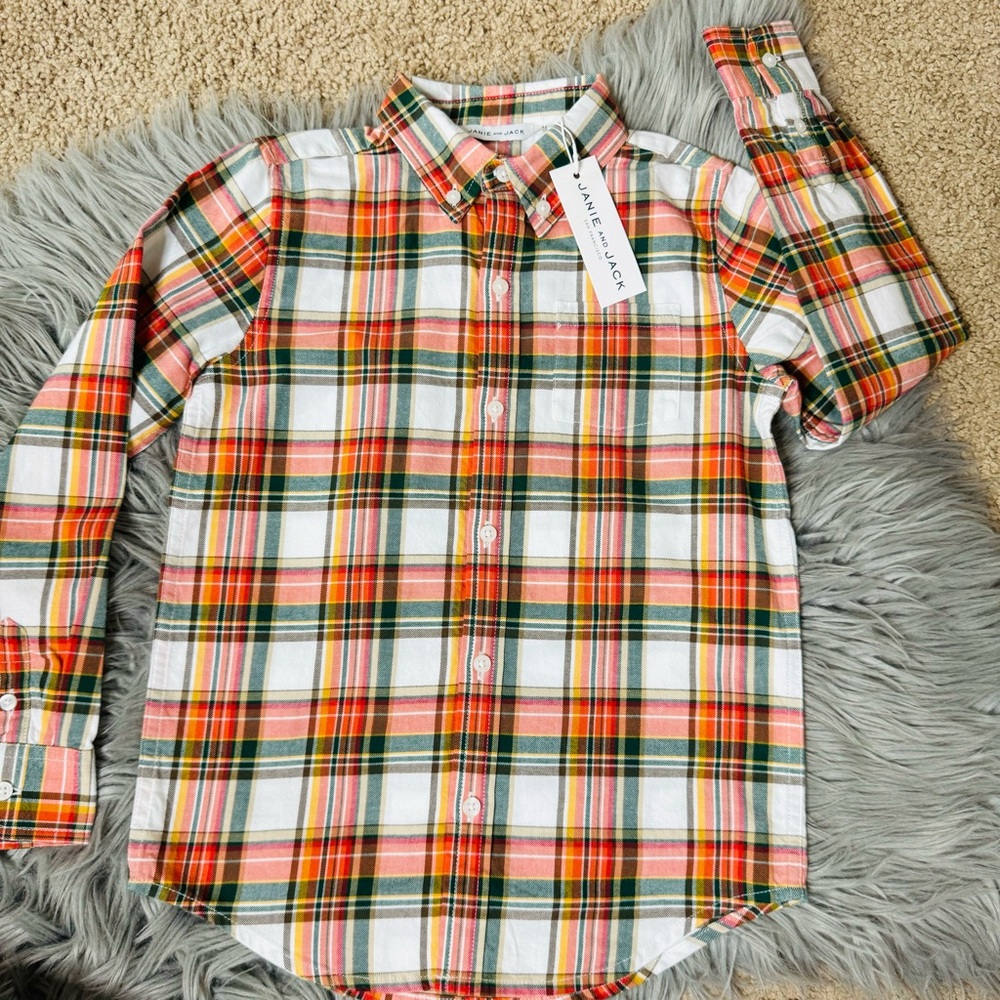 Janie and Jack plaid button down shirt | NWT |